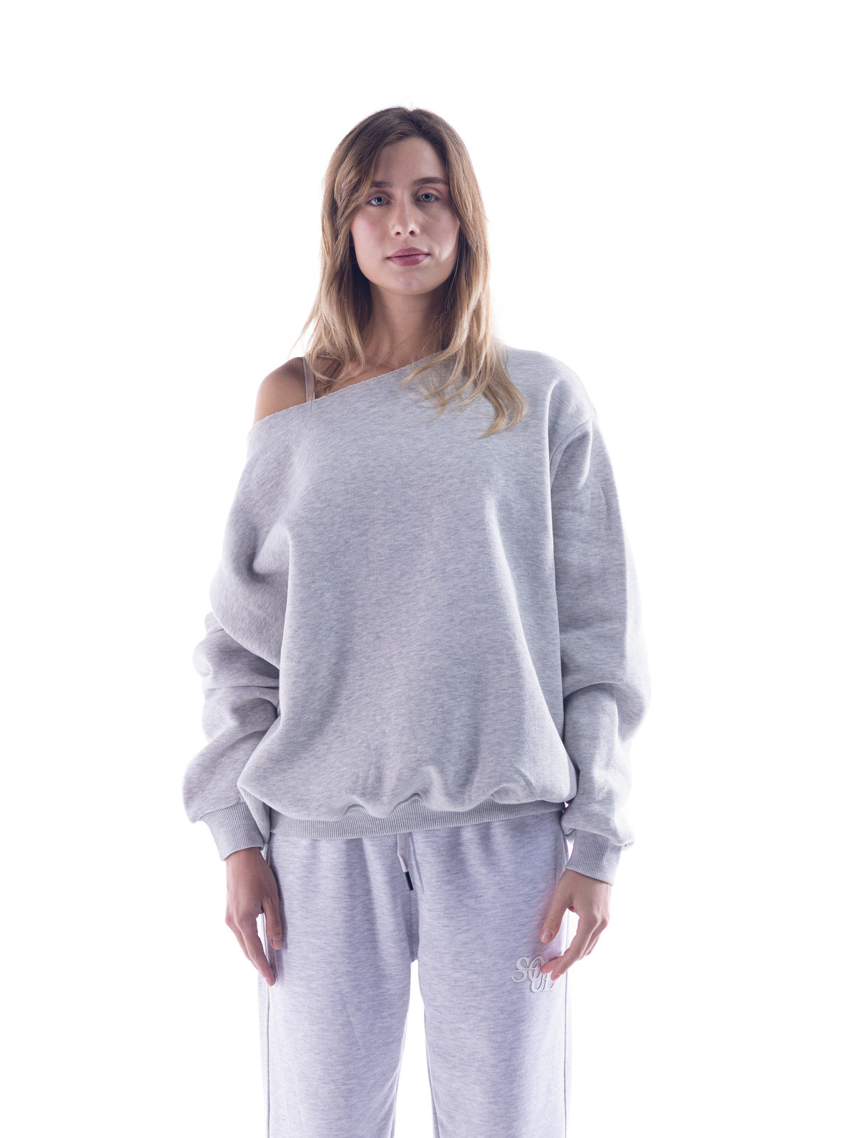 Elevated Off‑Shoulder Relaxed Sweatshirt